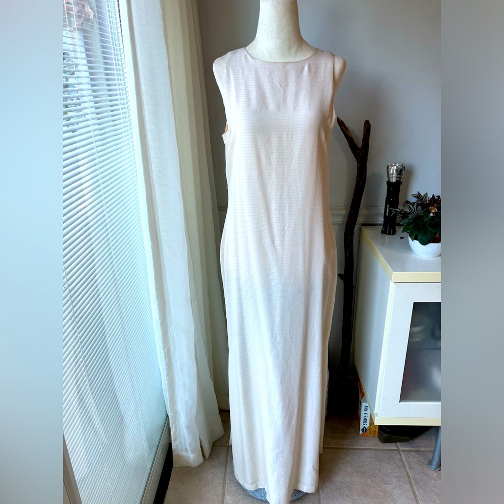 Cream Sheath Silk Dress